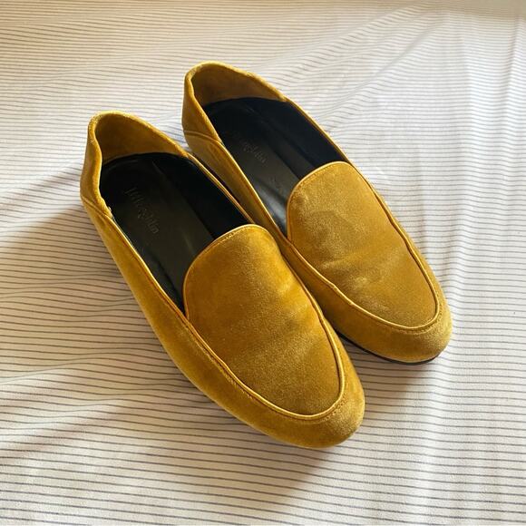 J. McLaughlin Velvet Loafer Mustard yellow slipper size 7 - Picture 1 of 6